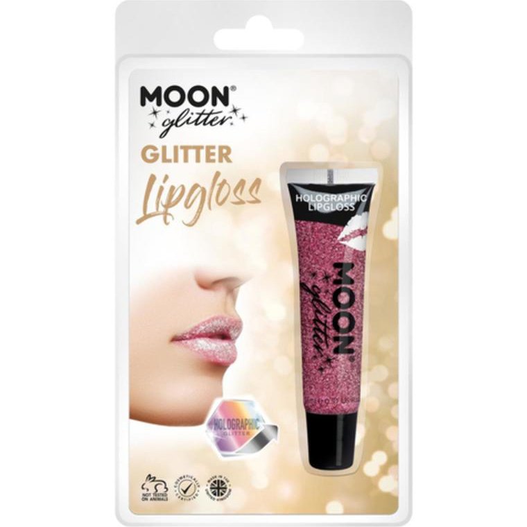 Moon Glitter Holographic Glitter Lipgloss, Pink-Make up and Special FX-Jokers Costume Mega Store