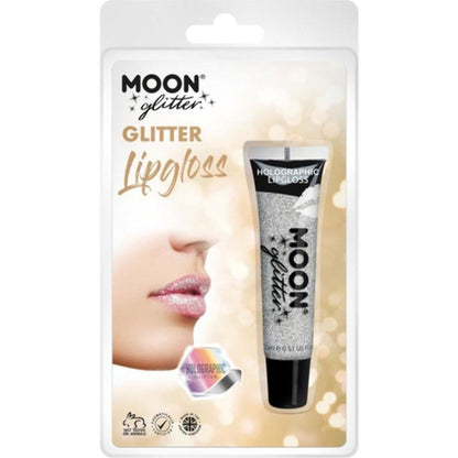 Moon Glitter Holographic Glitter Lipgloss, Silver-Make up and Special FX-Jokers Costume Mega Store
