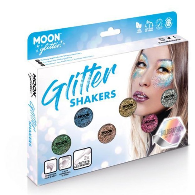 Moon Glitter Holographic Glitter Shakers, Assorted-Make up and Special FX-Jokers Costume Mega Store