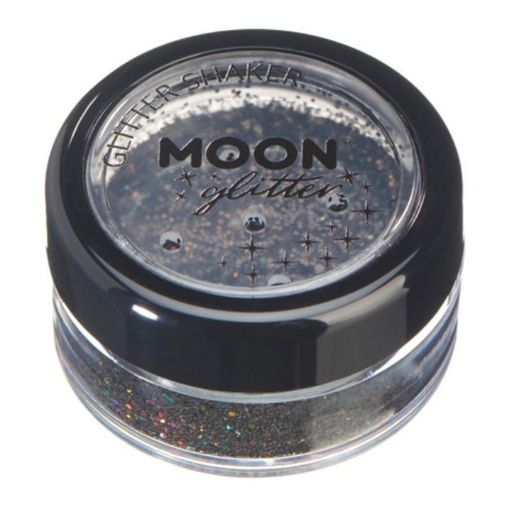 Moon Glitter Holographic Glitter Shakers, Black-Make up and Special FX-Jokers Costume Mega Store