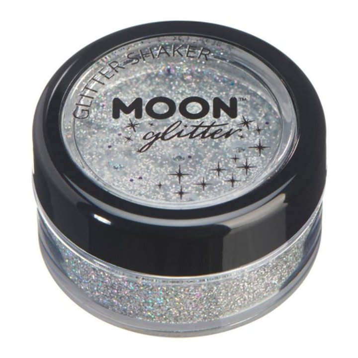 Moon Glitter Holographic Glitter Shakers, Silver-Make up and Special FX-Jokers Costume Mega Store