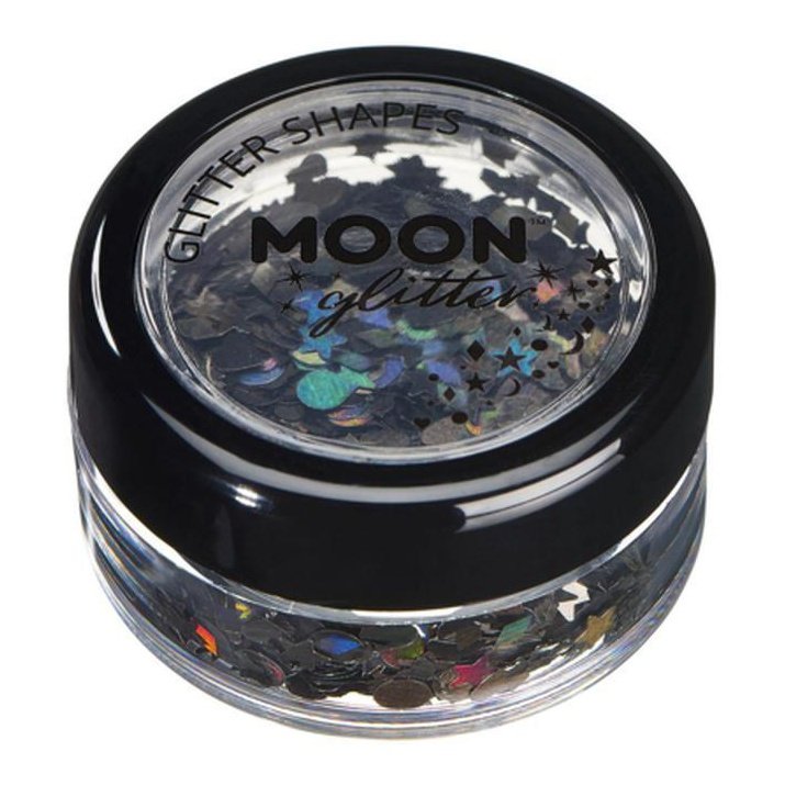 Moon Glitter Holographic Glitter Shapes, Black-Make up and Special FX-Jokers Costume Mega Store