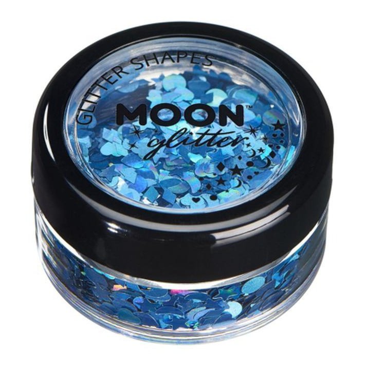 Moon Glitter Holographic Glitter Shapes, Blue-Make up and Special FX-Jokers Costume Mega Store