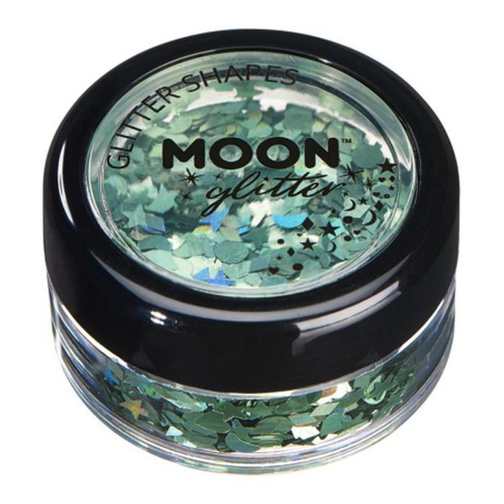 Moon Glitter Holographic Glitter Shapes, Green-Make up and Special FX-Jokers Costume Mega Store