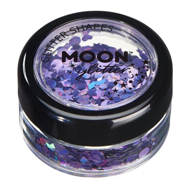 Moon Glitter Holographic Glitter Shapes, Purple-Make up and Special FX-Jokers Costume Mega Store