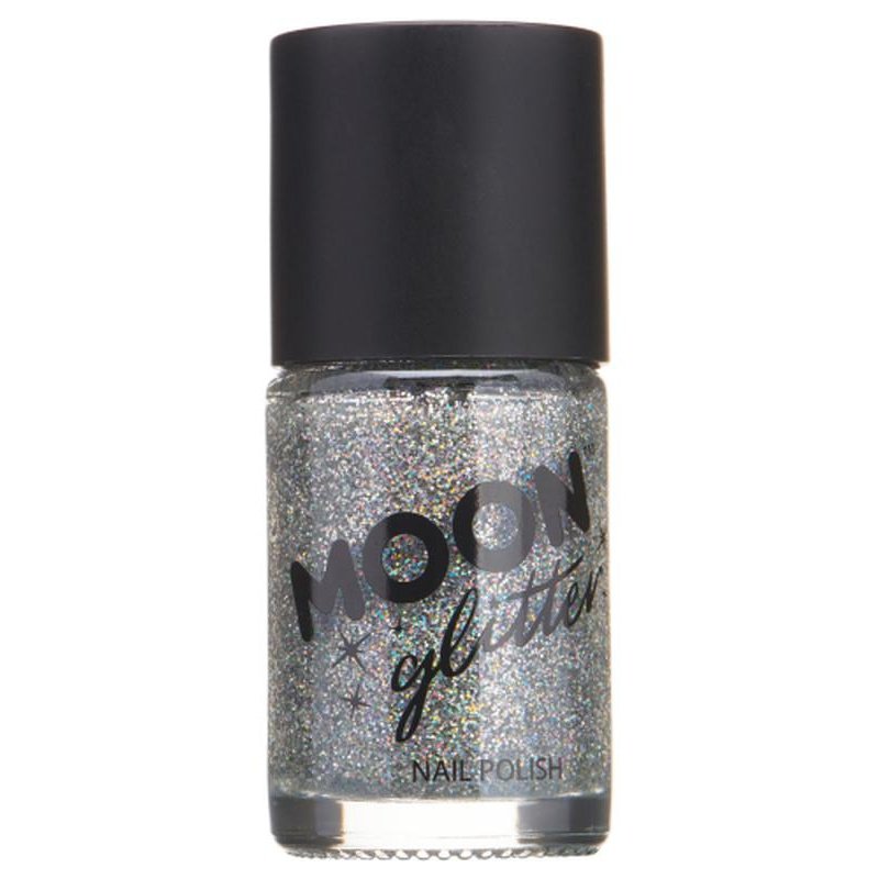 Moon Glitter Holographic Nail Polish, Silver-Make up and Special FX-Jokers Costume Mega Store