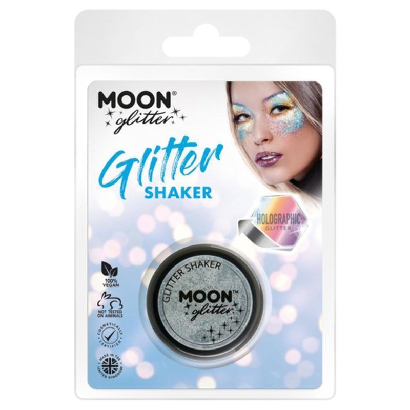 Moon Glitter Hologrpahic Glitter Shakers, Silver-Make up and Special FX-Jokers Costume Mega Store