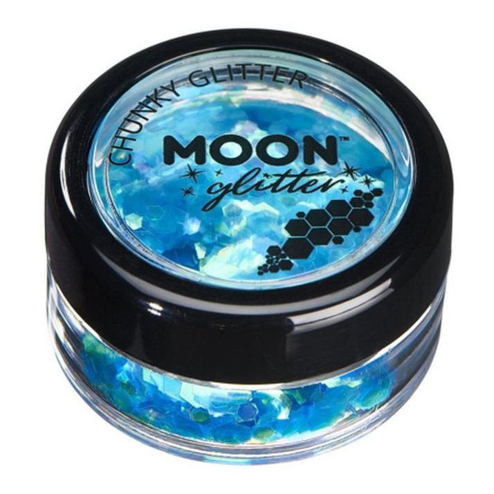 Moon Glitter Iridescent Chunky Glitter, Blue-Make up and Special FX-Jokers Costume Mega Store