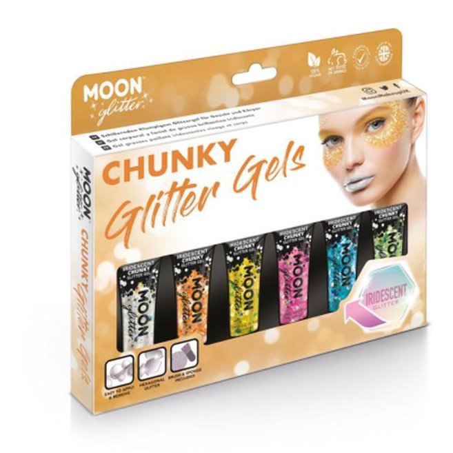 Moon Glitter Iridescent Chunky Glitter Gel, Assorted-Make up and Special FX-Jokers Costume Mega Store