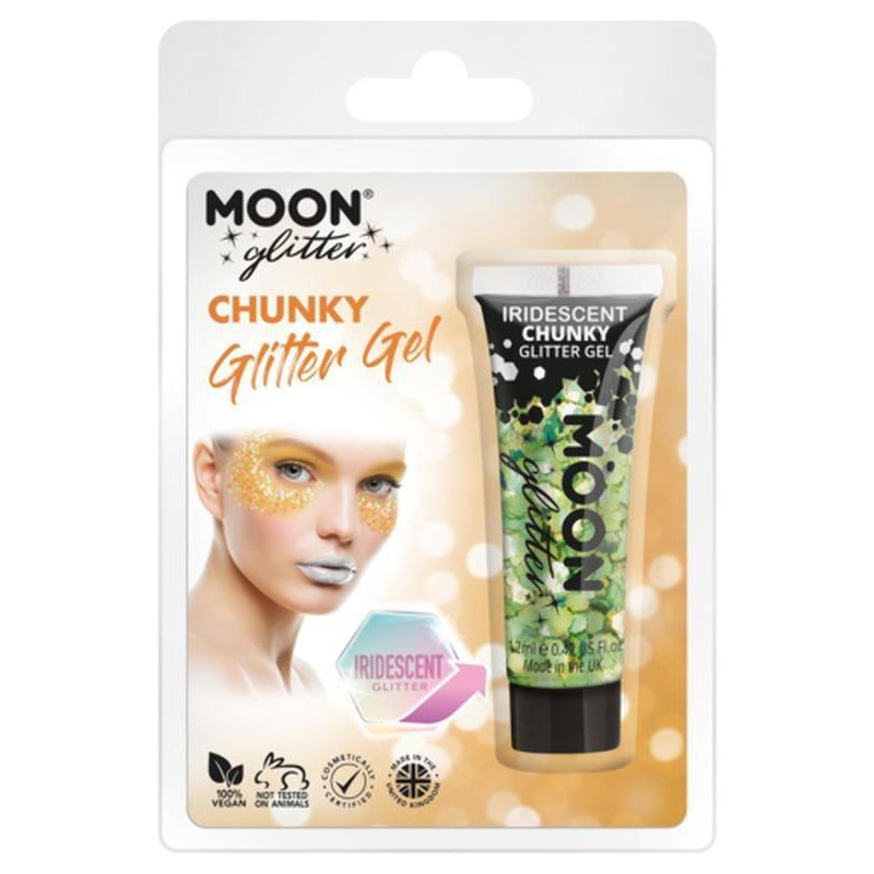 Moon Glitter, Iridescent Chunky Glitter Gel, Green-Make up and Special FX-Jokers Costume Mega Store