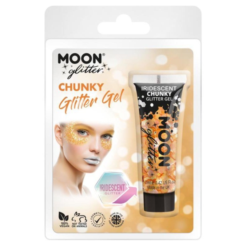 Moon Glitter Iridescent Chunky Glitter Gel, Orange-Make up and Special FX-Jokers Costume Mega Store