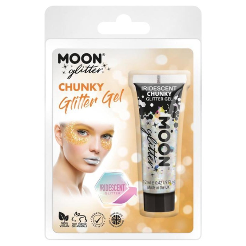 Moon Glitter Iridescent Chunky Glitter Gel, White-Make up and Special FX-Jokers Costume Mega Store