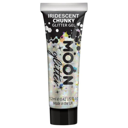 Moon Glitter Iridescent Chunky Glitter Gel, White-Make up and Special FX-Jokers Costume Mega Store