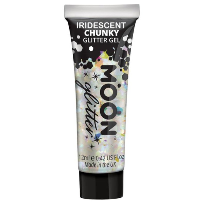 Moon Glitter Iridescent Chunky Glitter Gel, White-Make up and Special FX-Jokers Costume Mega Store