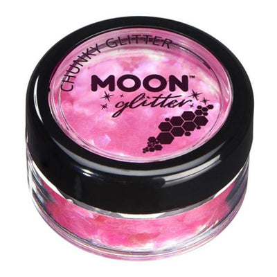 Moon Glitter Iridescent Chunky Glitter, Pink-Make up and Special FX-Jokers Costume Mega Store