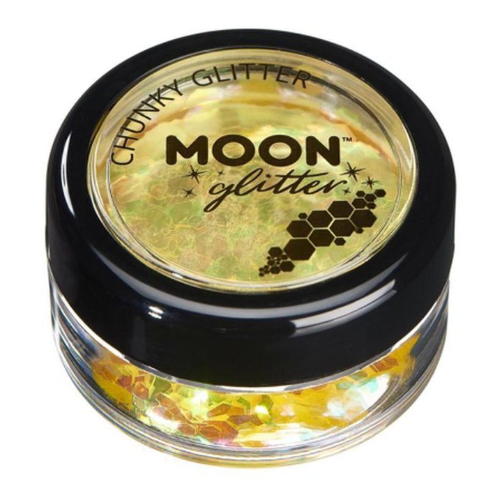 Moon Glitter Iridescent Chunky Glitter, Yellow-Make up and Special FX-Jokers Costume Mega Store