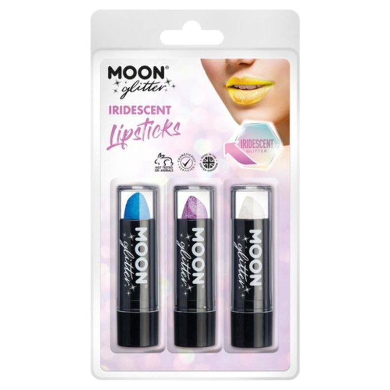 Moon Glitter Iridescent Glitter Lipstick, Blue, Purple, White-Make up and Special FX-Jokers Costume Mega Store