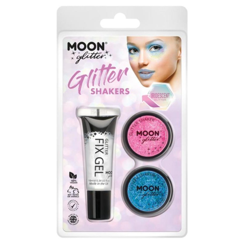 Moon Glitter Iridescent Glitter Shakers, Pink, Blue-Make up and Special FX-Jokers Costume Mega Store