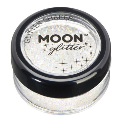 Moon Glitter Iridescent Glitter Shakers, White-Make up and Special FX-Jokers Costume Mega Store