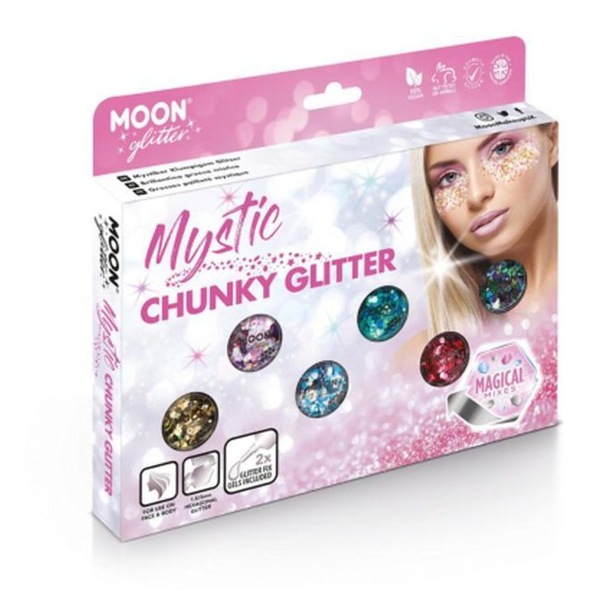 Moon Glitter Mystic Chunky Glitter, Assorted-Make up and Special FX-Jokers Costume Mega Store