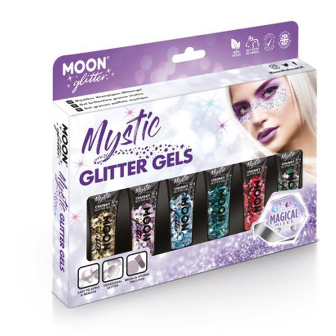 Moon Glitter Mystic Chunky Glitter Gel, Assorted-Make up and Special FX-Jokers Costume Mega Store