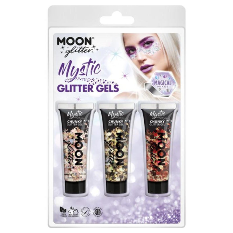 Moon Glitter Mystic Chunky Glitter Gel, Prosecco, Luxe, Autumn-Make up and Special FX-Jokers Costume Mega Store