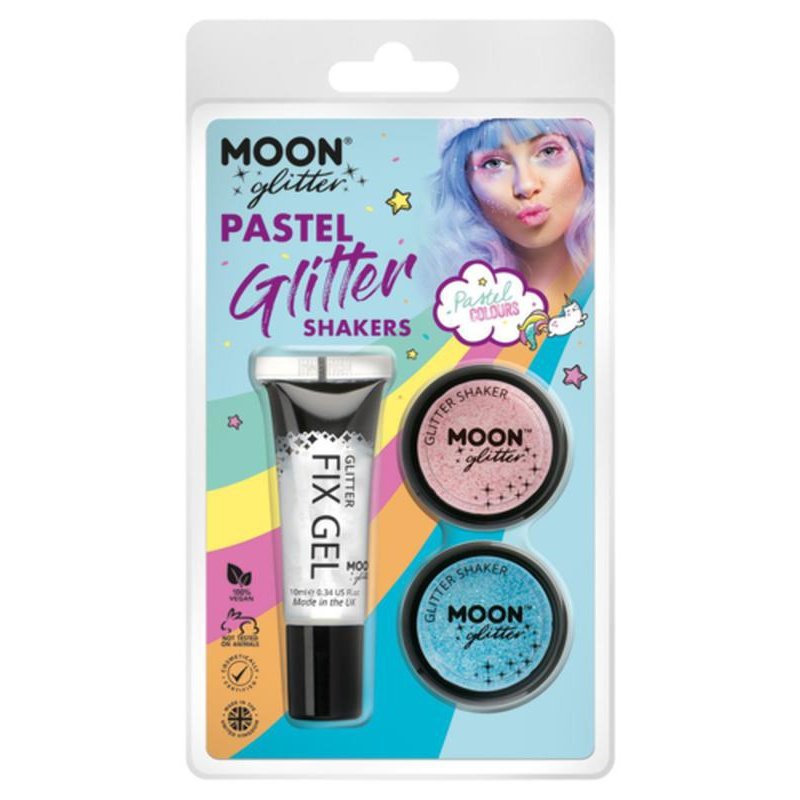 Moon Glitter Pastel Glitter Shakers, Baby Pink, Baby Blue-Make up and Special FX-Jokers Costume Mega Store