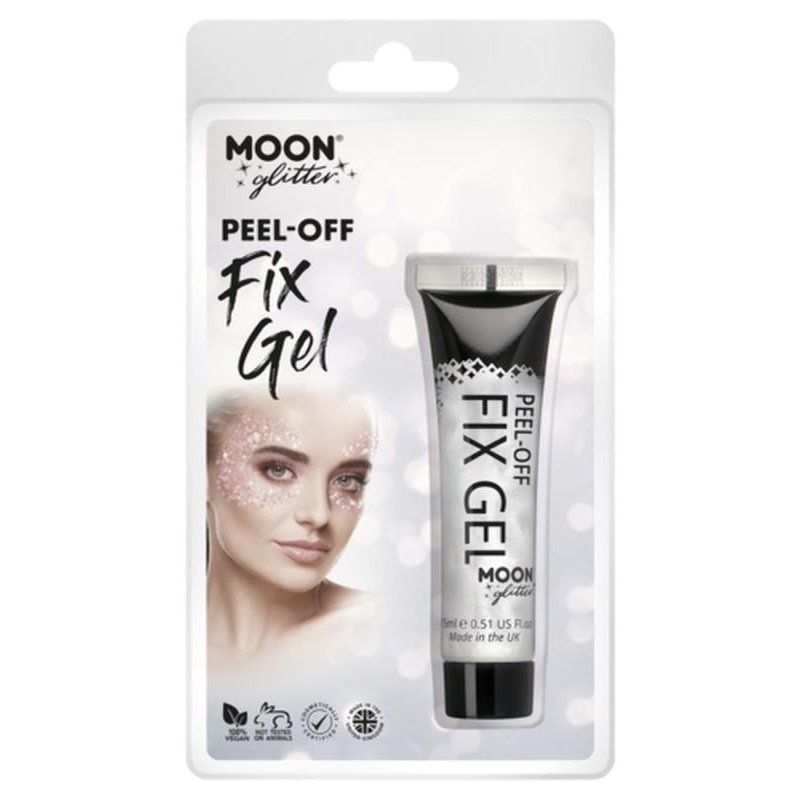 Moon Glitter Peel-Off Glitter Fix Gel, Clear-Make up and Special FX-Jokers Costume Mega Store