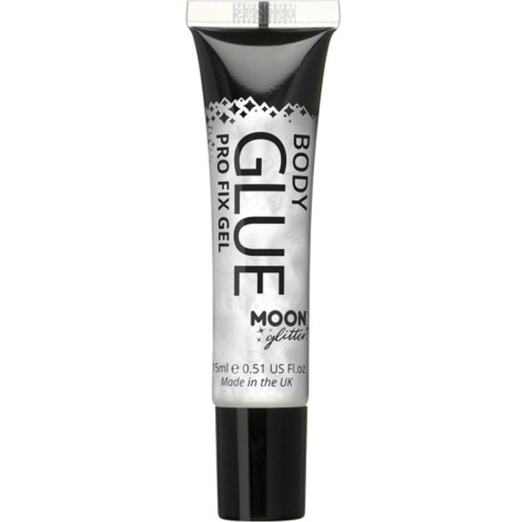Moon Glitter Pro Fix Gel / Body Glue, Clear-Make up and Special FX-Jokers Costume Mega Store