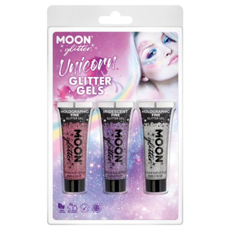 Moon Glitter Themed Clamshells, Pink - Glitter Gels-Make up and Special FX-Jokers Costume Mega Store