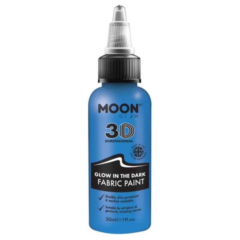 Moon Glow - Glow in the Dark Fabric Paint, Blue-Make up and Special FX-Jokers Costume Mega Store