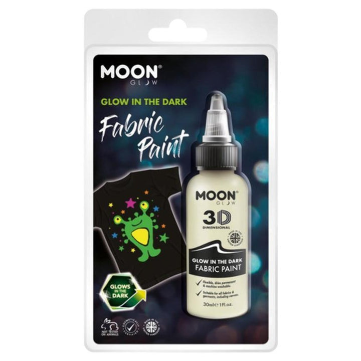Moon Glow - Glow in the Dark Fabric Paint, Clear-Make up and Special FX-Jokers Costume Mega Store