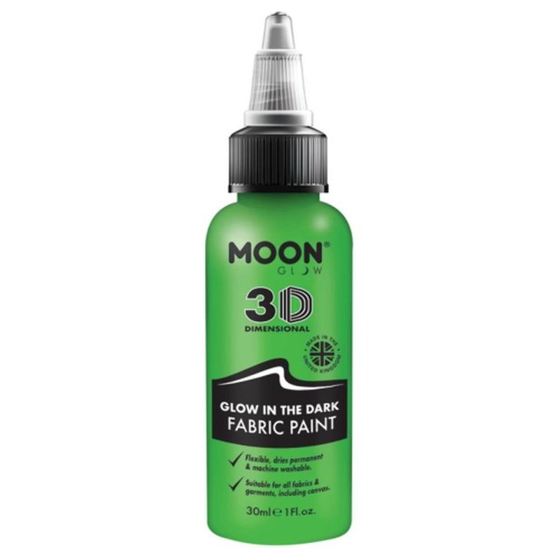 Moon Glow - Glow in the Dark Fabric Paint, Green-Make up and Special FX-Jokers Costume Mega Store