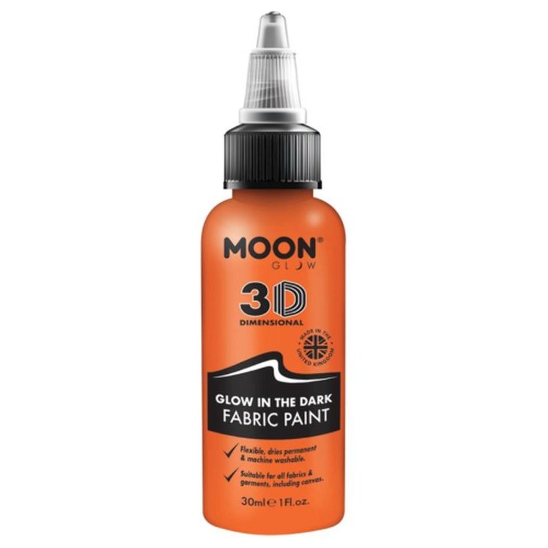 Moon Glow - Glow in the Dark Fabric Paint, Orange-Make up and Special FX-Jokers Costume Mega Store