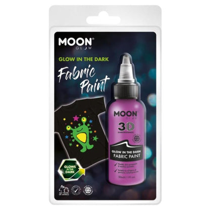 Moon Glow - Glow in the Dark Fabric Paint, Purple-Make up and Special FX-Jokers Costume Mega Store