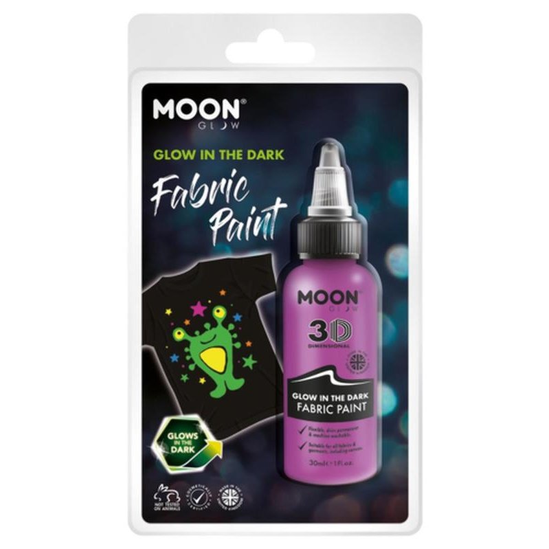 Moon Glow - Glow in the Dark Fabric Paint, Purple-Make up and Special FX-Jokers Costume Mega Store