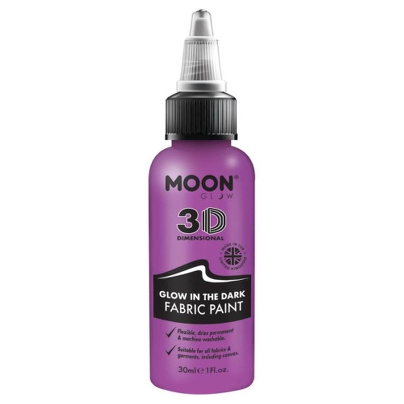Moon Glow - Glow in the Dark Fabric Paint, Purple-Make up and Special FX-Jokers Costume Mega Store