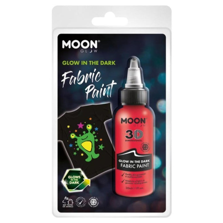 Moon Glow - Glow in the Dark Fabric Paint, Red-Make up and Special FX-Jokers Costume Mega Store