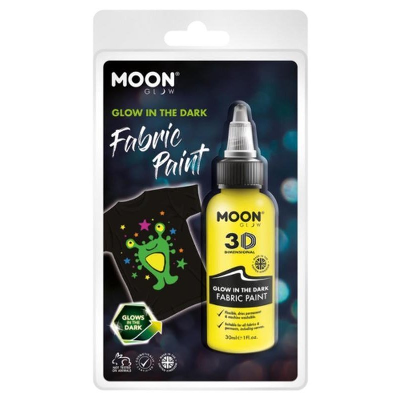 Moon Glow - Glow in the Dark Fabric Paint, Yellow-Make up and Special FX-Jokers Costume Mega Store