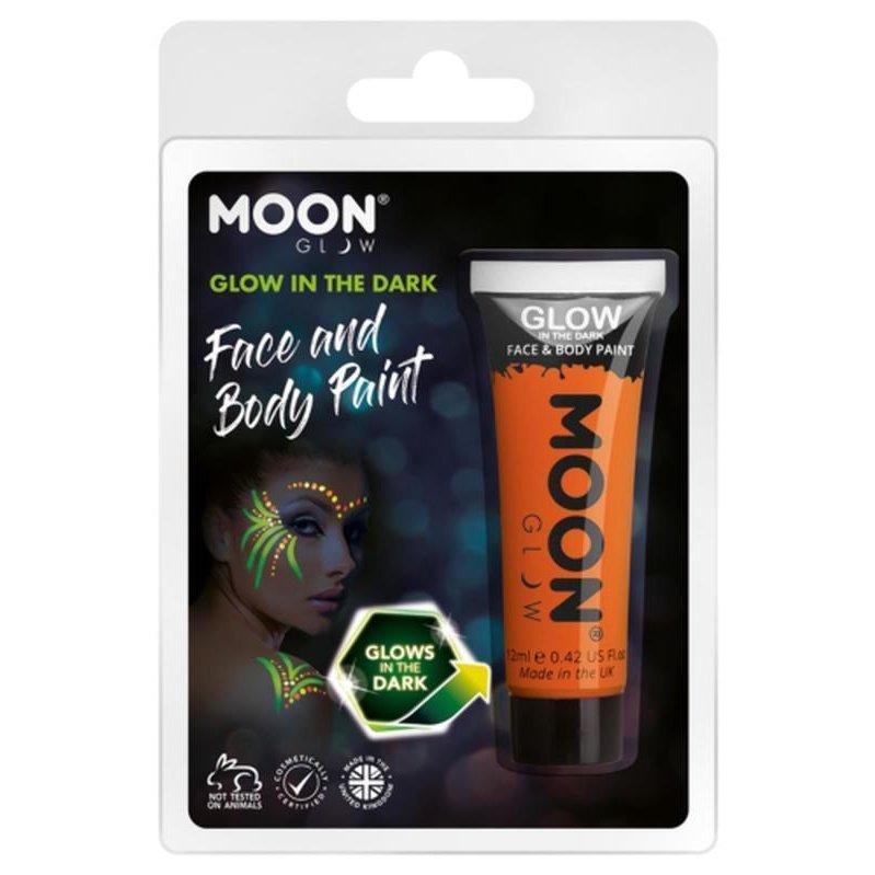 Moon Glow - Glow in the Dark Face Paint, Orange-Make up and Special FX-Jokers Costume Mega Store