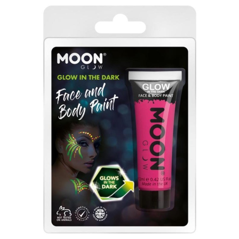 Moon Glow - Glow in the Dark Face Paint, Pink-Make up and Special FX-Jokers Costume Mega Store