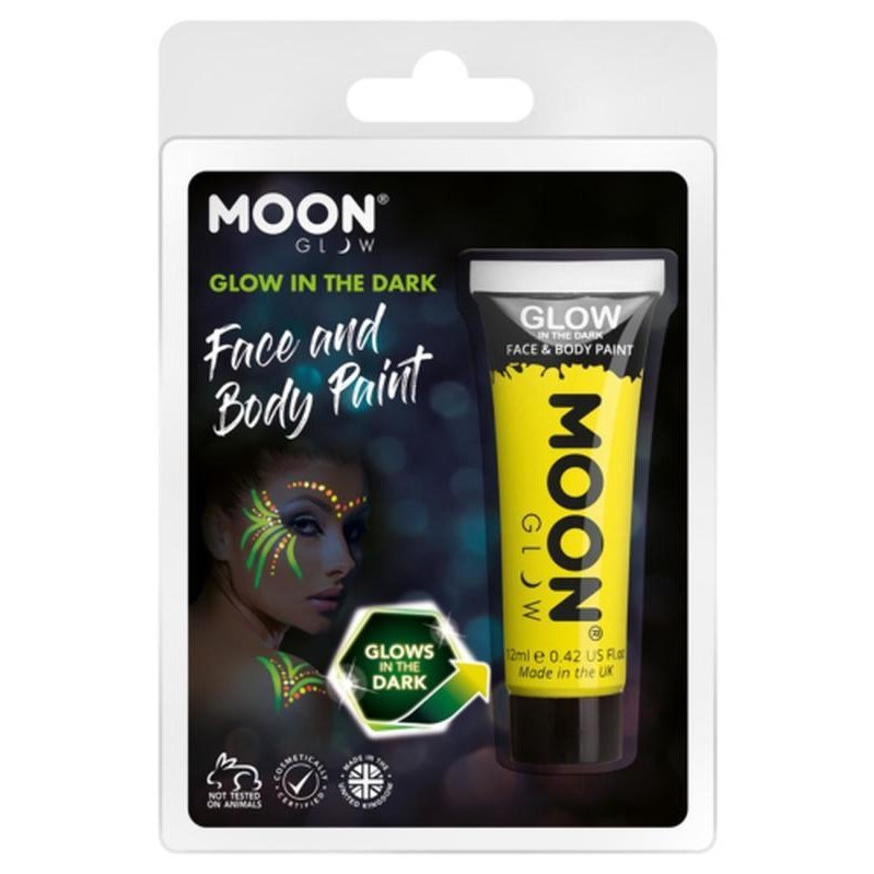 Moon Glow - Glow in the Dark Face Paint, Yellow-Make up and Special FX-Jokers Costume Mega Store