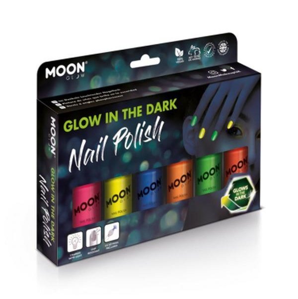 Moon Glow - Glow in the Dark Nail Polish, Assorted-Make up and Special FX-Jokers Costume Mega Store