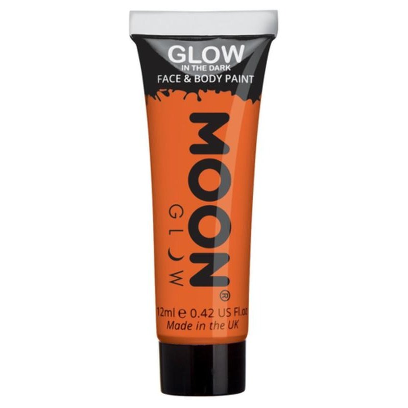Moon Glow - Glow in the Drak Face Paint, Orange-Make up and Special FX-Jokers Costume Mega Store