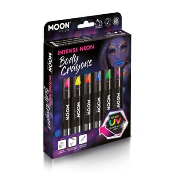 Moon Glow Intense Neon UV Body Crayons, Assorted-Make up and Special FX-Jokers Costume Mega Store