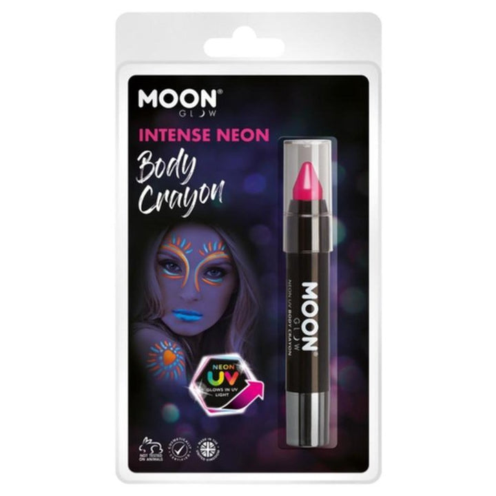 Moon Glow Intense Neon UV Body Crayons, Hot Pink-Make up and Special FX-Jokers Costume Mega Store