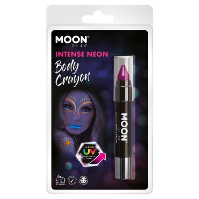 Moon Glow Intense Neon UV Body Crayons, Purple-Make up and Special FX-Jokers Costume Mega Store