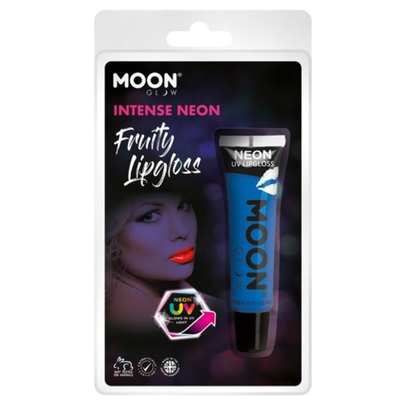 Moon Glow Intense Neon UV Fruity Lipgloss, Blue-Make up and Special FX-Jokers Costume Mega Store