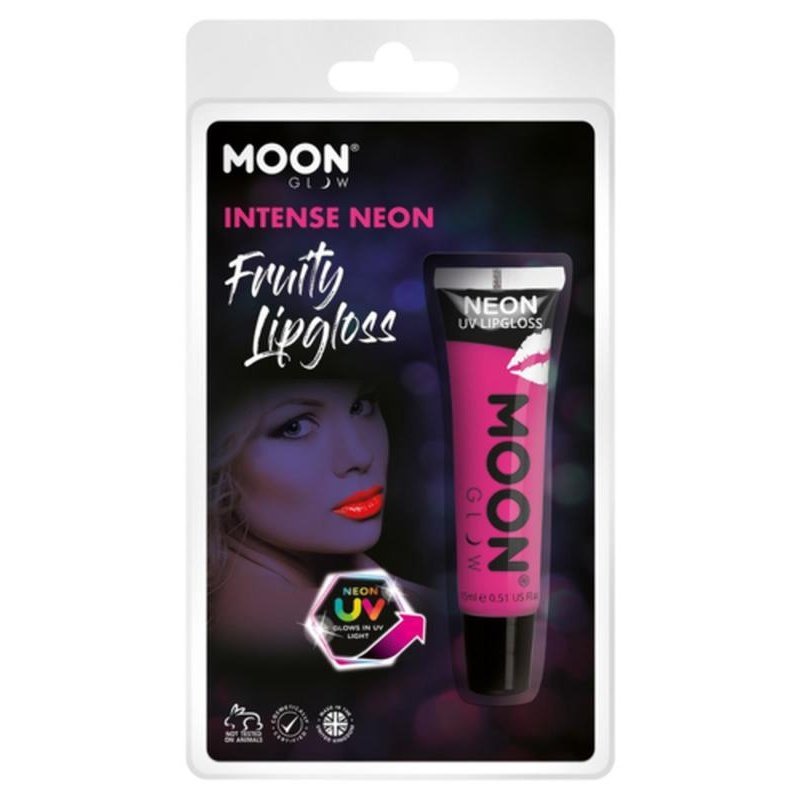 Moon Glow Intense Neon UV Fruity Lipgloss, Pink-Make up and Special FX-Jokers Costume Mega Store