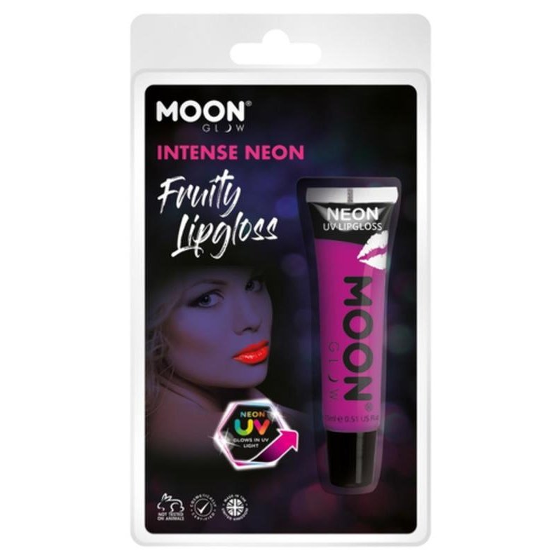 Moon Glow Intense Neon UV Fruity Lipgloss, Purple-Make up and Special FX-Jokers Costume Mega Store